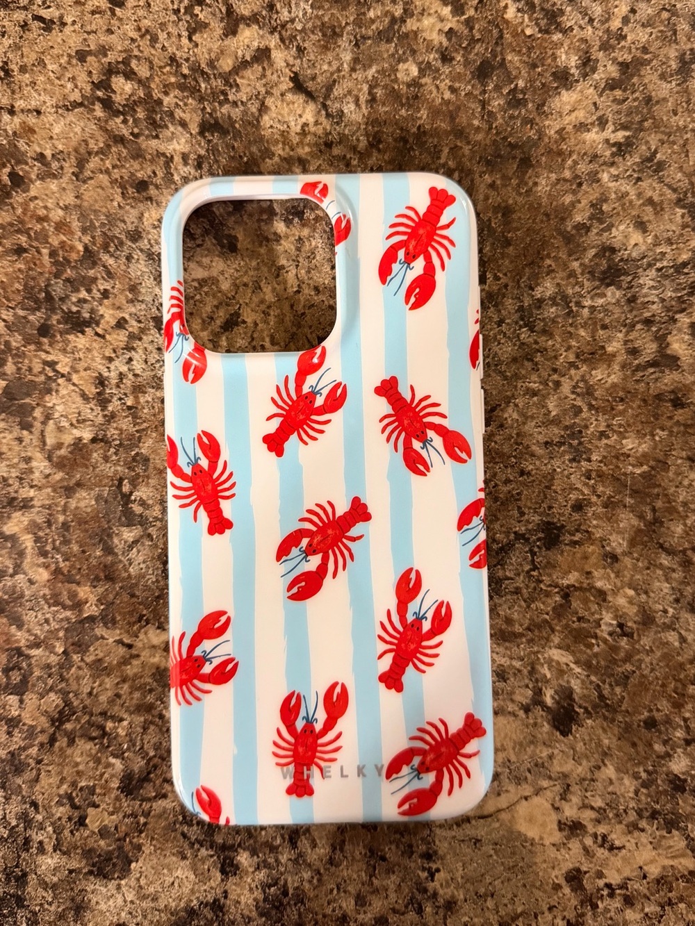 Striped Lobster iPhone Case - Red & Light Blue🩵🦞